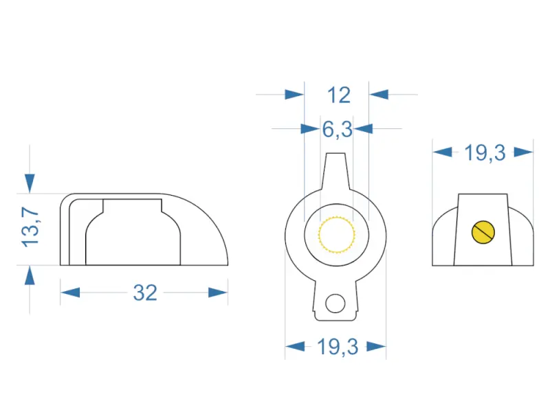 Knopf Chickenhead weiß