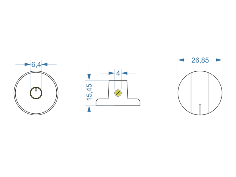Knopf Classic Pointer, groß, schwarz