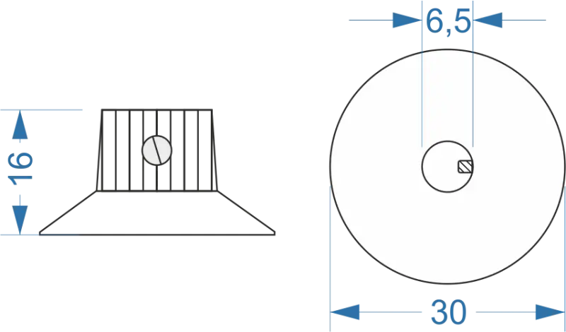 Fender Blackface Style Knopf schwarz