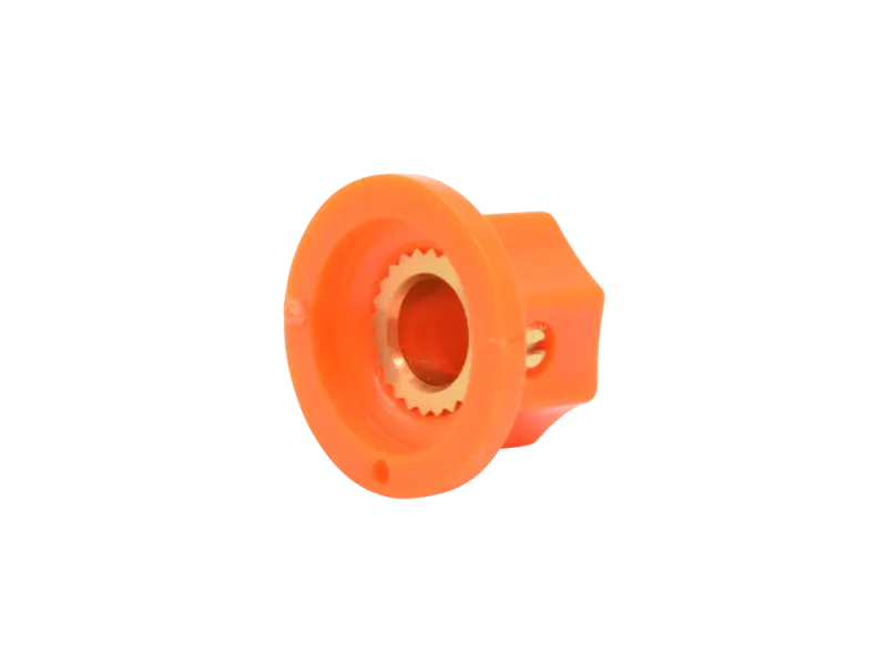 Knopf Classic geriffelt, orange