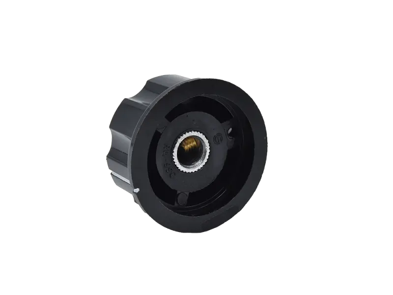 Knob Classic Fluted black/silver, large