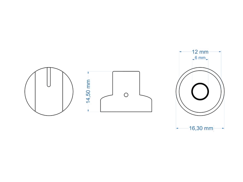 Knob Classic Pointer - Black - D-Shaft