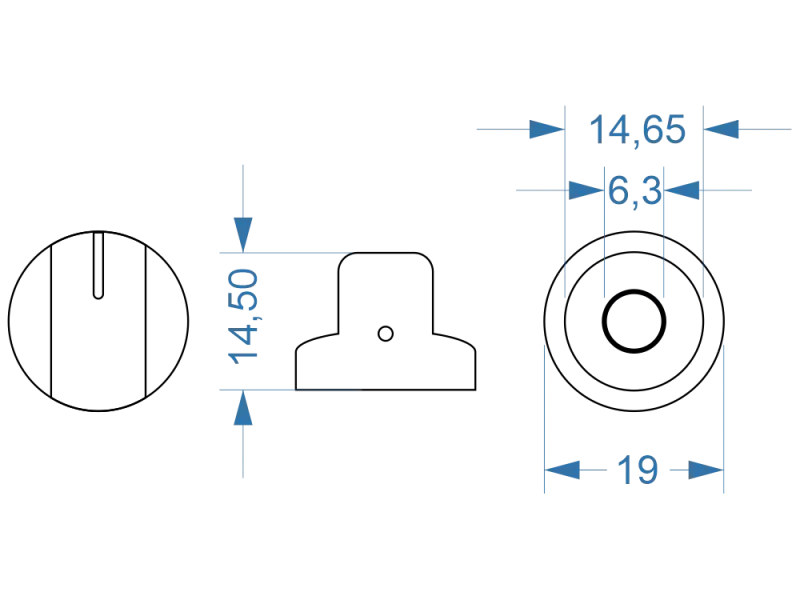 Knopf Classic Pointer - Kupfer