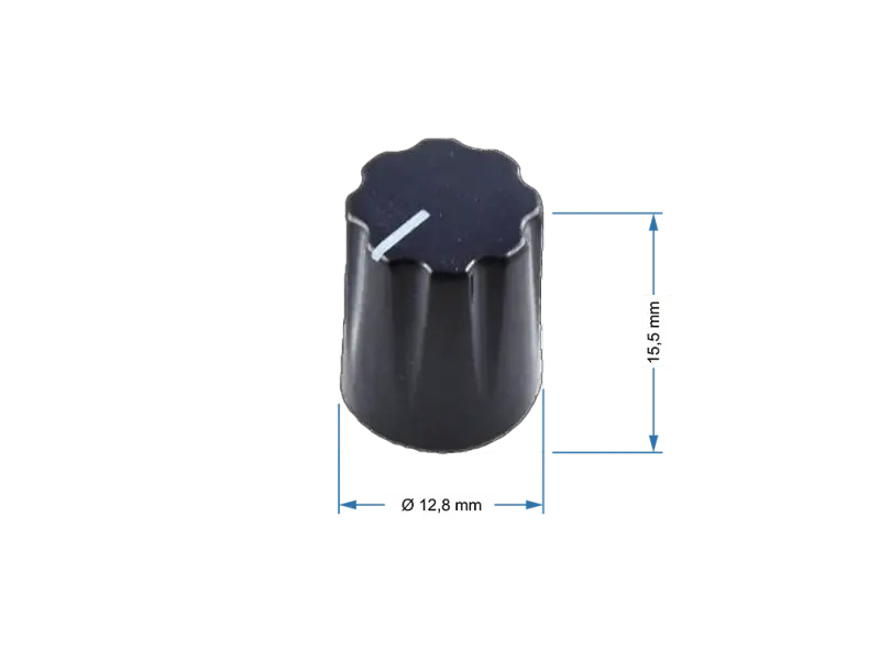 Knob Fluted Miniatur, black