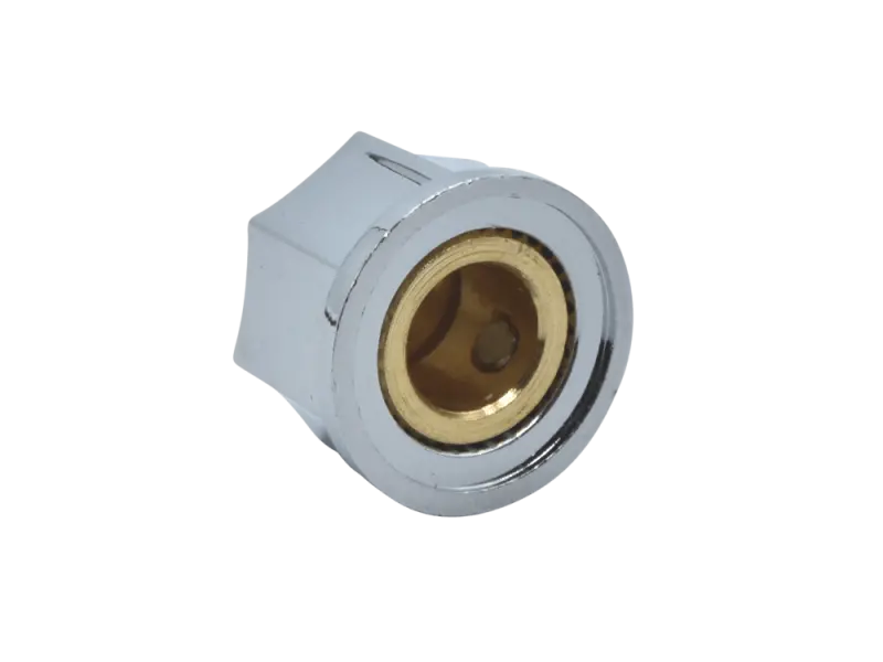 Knob Classic Small Fluted silver glossy