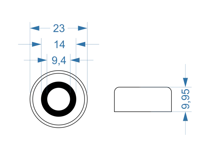 Aluminum cap for foot switch, red