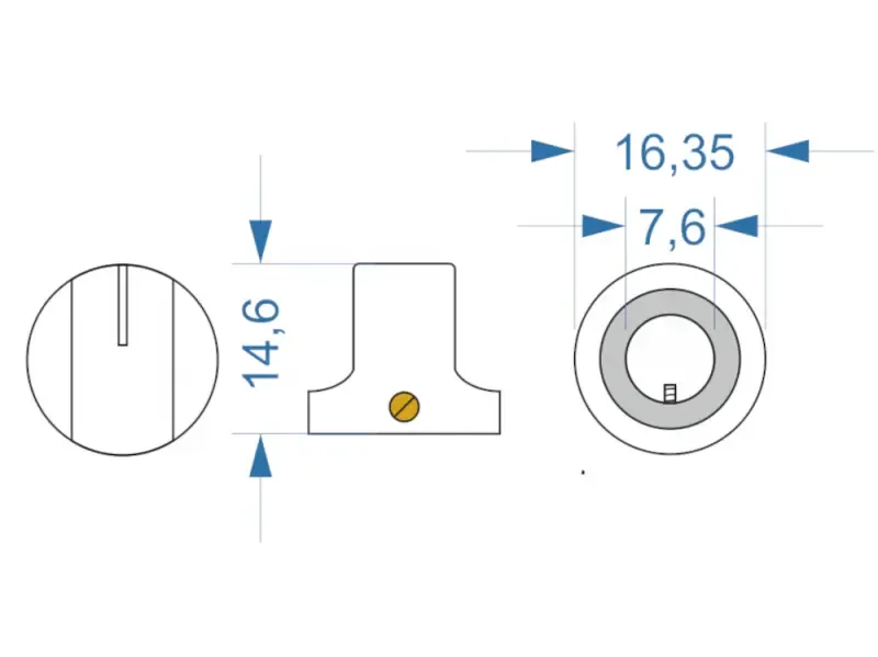 Knopf Skinny Pointer, klar