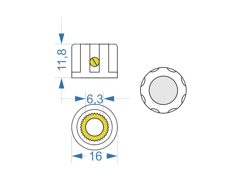 Knob Synth Pointer white