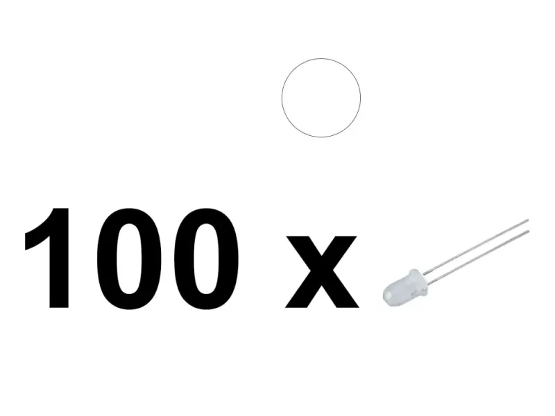 LED 3 mm clear/white - 100 pieces