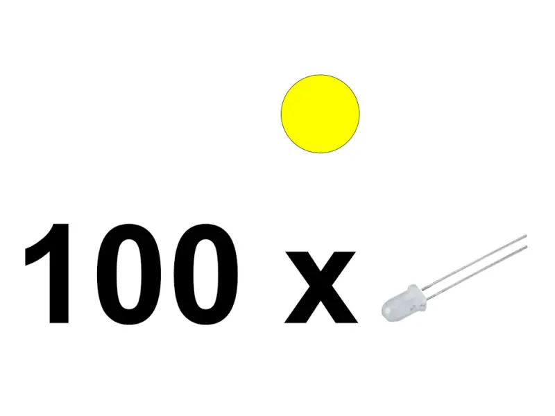LED 3 mm klar/gelb - 100 Stück