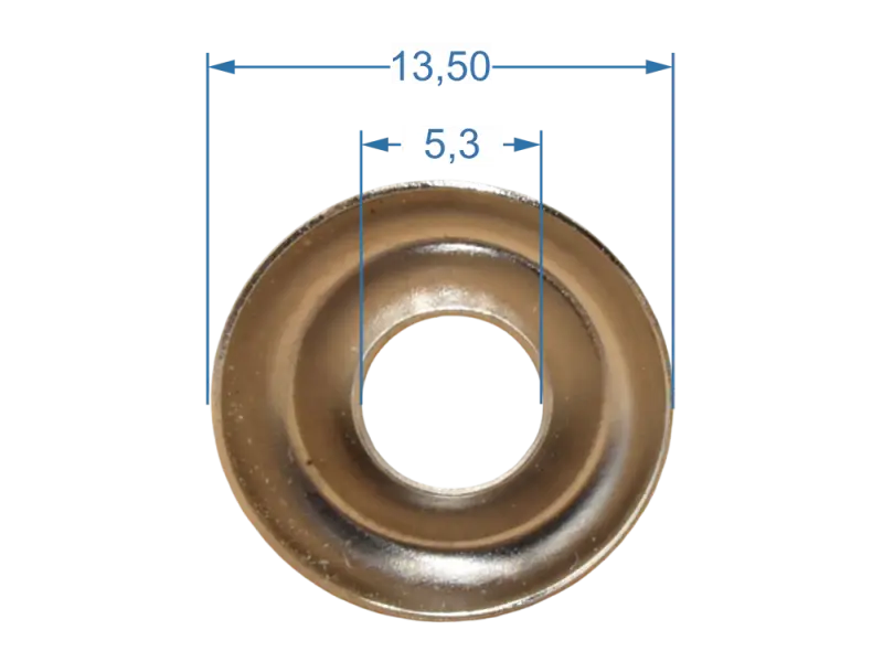 Zierrosette Blackface Style, Edelstahl, gross - 12er Pack