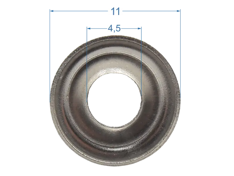 Blackface Style Zierrosette, Medium, Chrom, 12er Pack