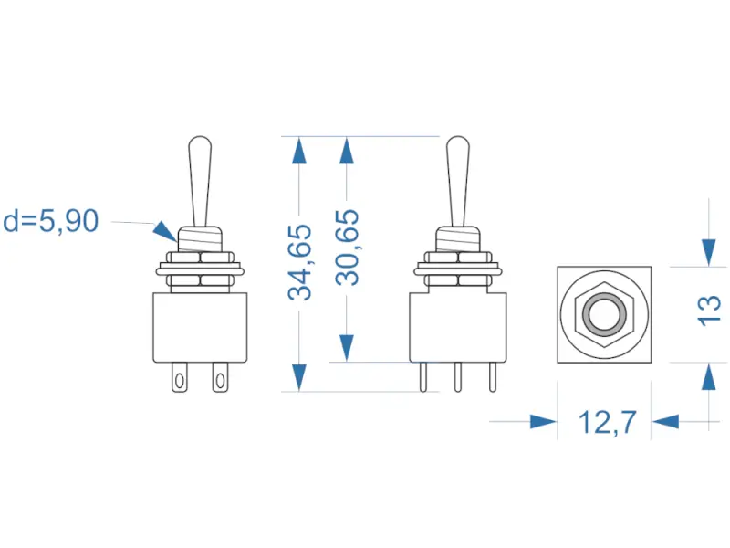Miyama Kippschalter MS500F, 2-polig EIN-EIN