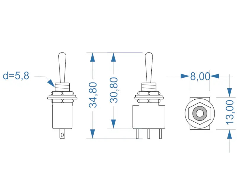 Miyama-Toggle Switch MS-500B SP Momentary ON-(ON)