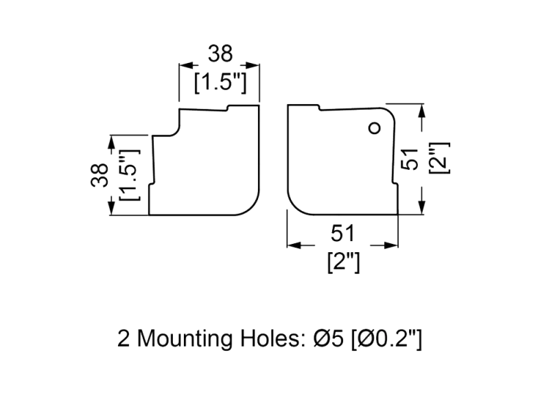 Cabinet corner metal, large, black