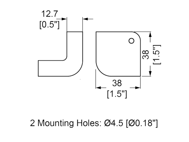 Set Corners - 2 leg, black incl. Screws