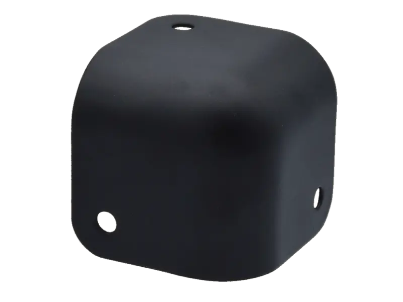 Gehäuseecke Metall, schwarz dreischenklig