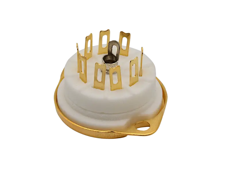 Socket Noval Ceramic w/mounting bracket - GOLD