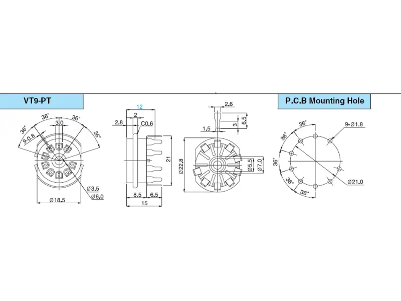 Socket Noval Belton, Print VT9
