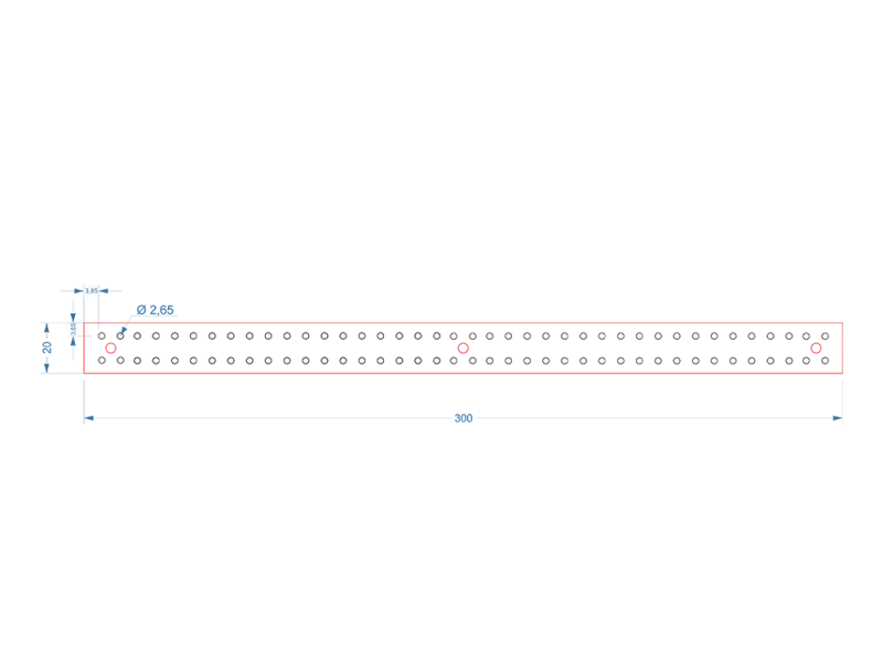 Tube-Town EZ-Board Perf-Board 20 x 300 x 2 mm, schwarz