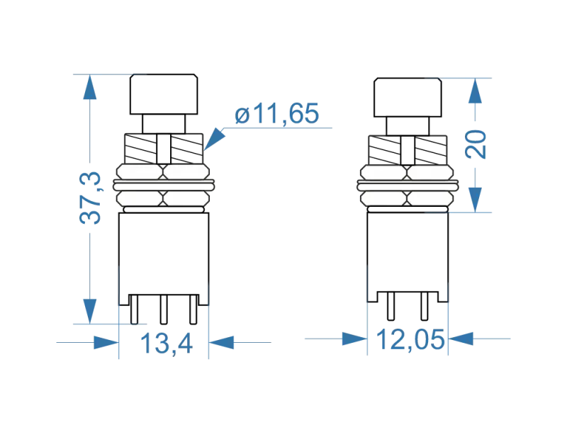 Alpha Footswitch DPDT, PCB