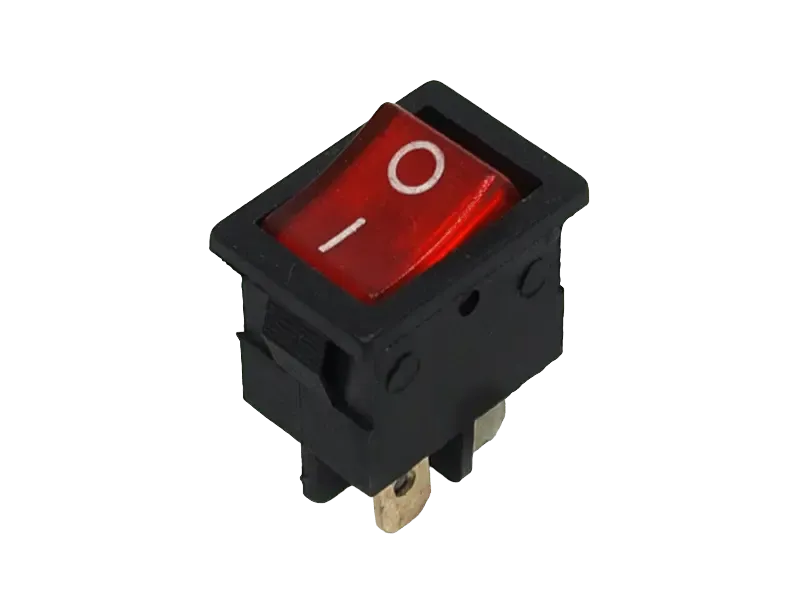 Mini-Wippenschalter 2-polig, EIN-AUS, rot