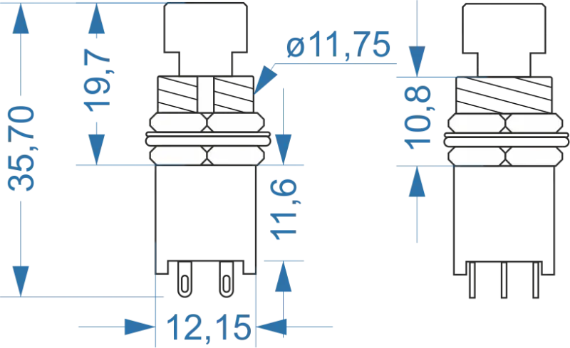 Alpha Fußschalter 2-Pol Wechsler