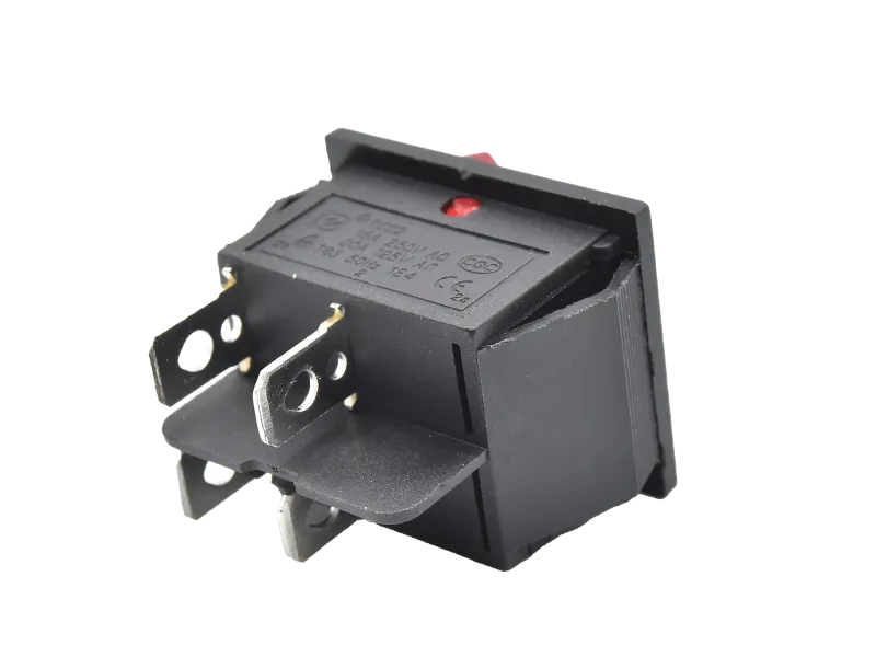 Wippenschalter 2-polig, EIN-AUS, rot beleuchtet