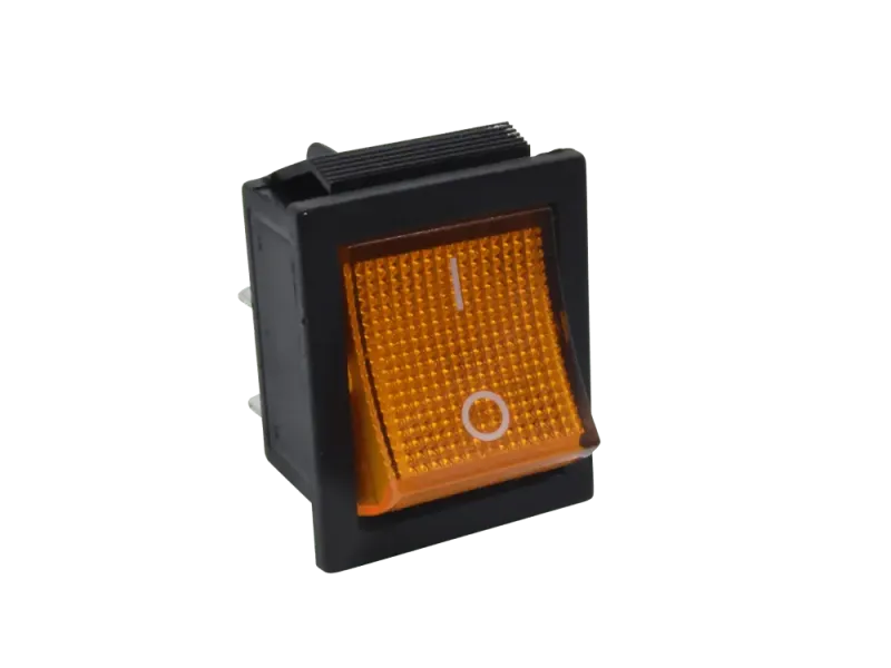 Wippenschalter 2-polig, EIN-AUS, gelb beleuchtet