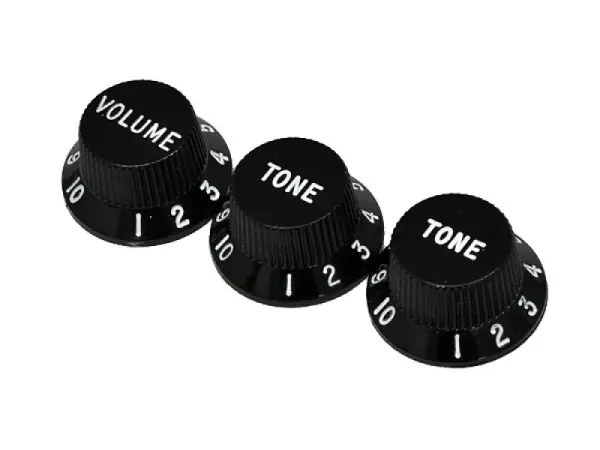 Fender Knobs Strat - 1 x Volume 2 x Tone black
