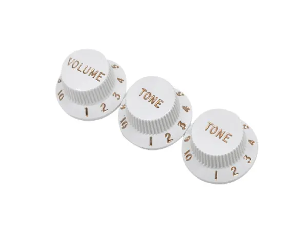 Fender Knobs Strat - 1 x Volume 2 x Tone white