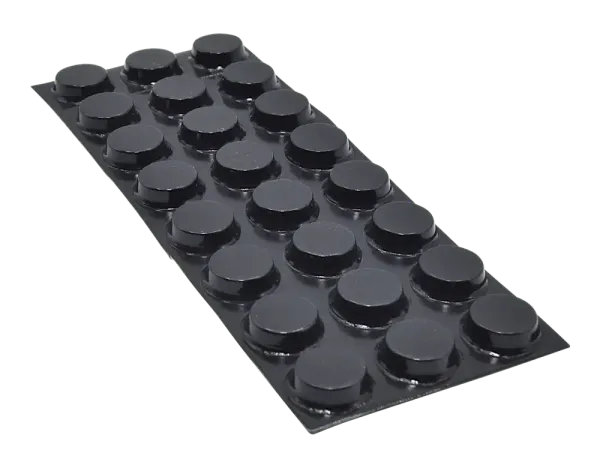 Rubber Feet flat-round, self-adhesive, black - 24 pcs.