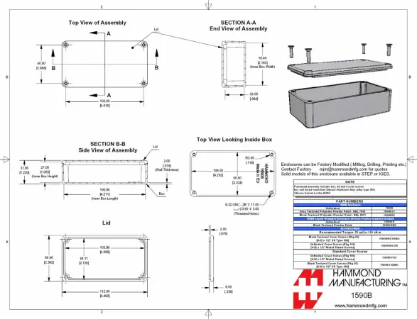 Hammond Diecast 1590BBK - BLACK
