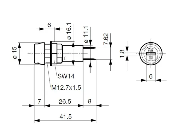 Sicherungshalter 5x20 mm