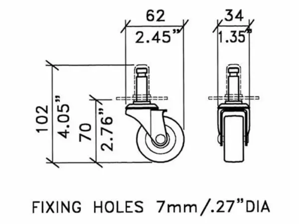 Steckrolle 50 mm mit Aufnahme-Hülse