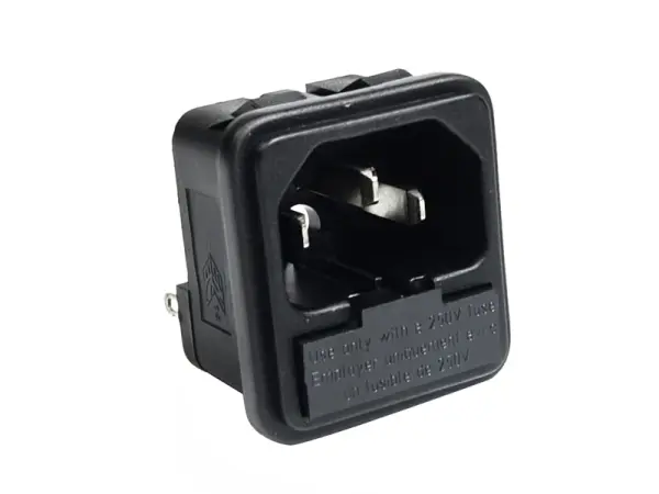 Power Jack IEC320 / C14 w/ fuseholder, Snap-in, Schurter