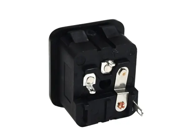 Power Jack IEC320 / C14 w/ fuseholder, Snap-in, Schurter