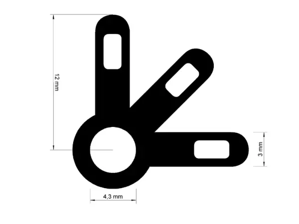 Lötöse M4, 3-fach - 5er Pack