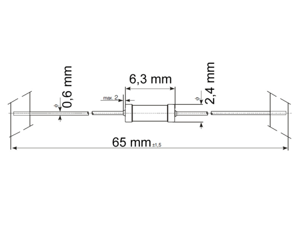 Metalloxid Widerstand  1 Watt / 2,7 kOhm