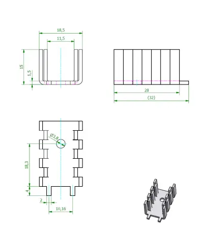 Kühlkörper FK235L2SA 16 K/W