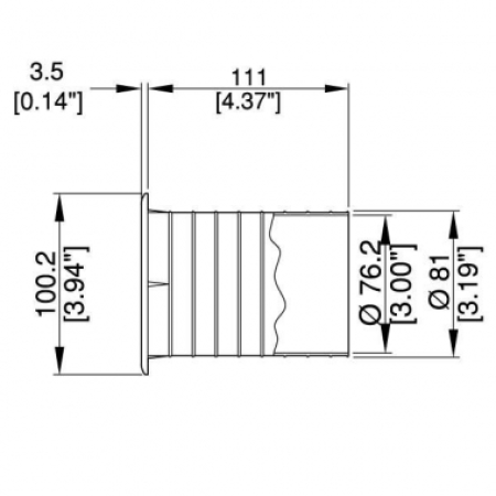 Bass reflex tuning port  3" / 75 mm