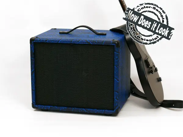 RESTSTÜCK Tolex Tube-Town Snakeskin Electric Blue, min. 100 x 40 cm