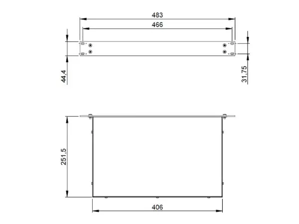 19" housing 3U rackmount, vented
