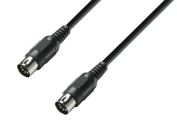 Midi Kabel 3 m, Metallstecker - schwarz