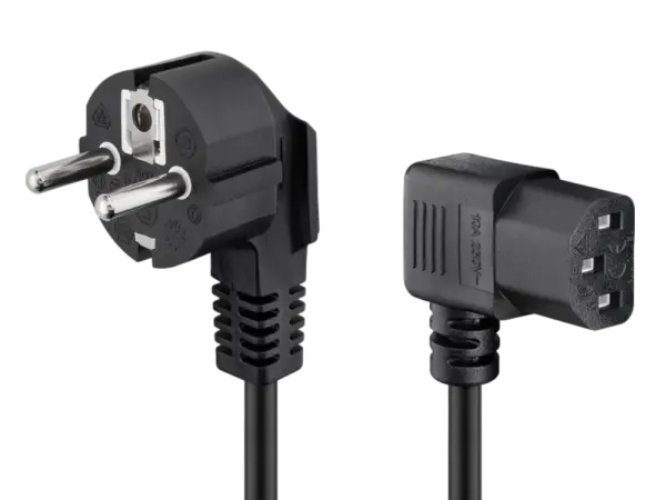 Power Cord 1,8 m, black, angeled