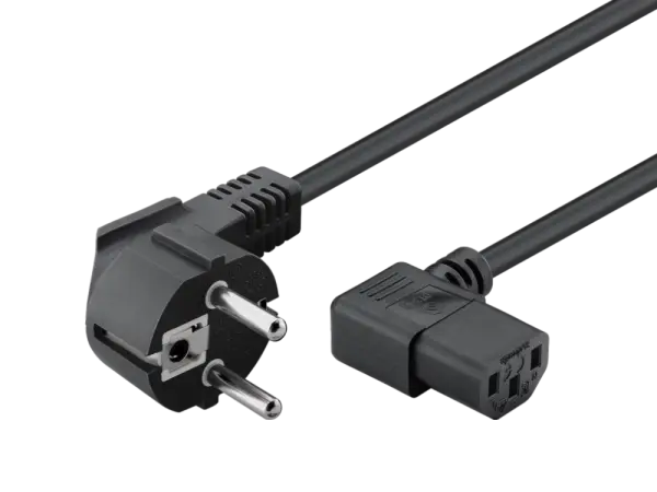 Power Cord 1,8 m, black, angeled