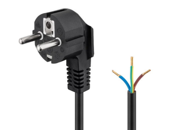 Kaltgeräteanschlusskabel 2 m (3 x 0,75 mm²) schwarz, lose Ende