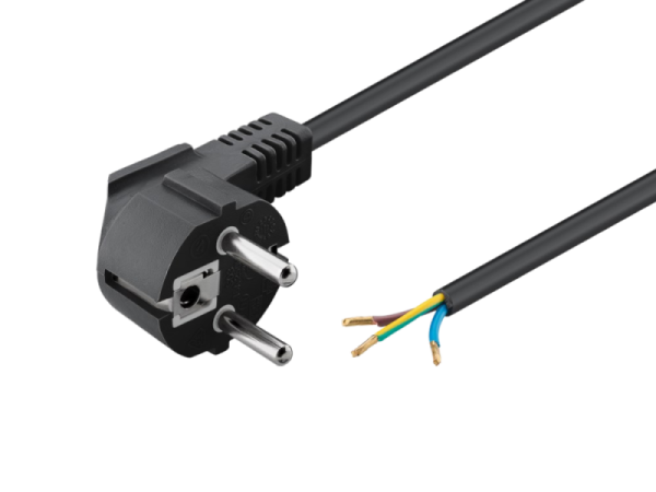 Kaltgeräteanschlusskabel 2 m (3 x 0,75 mm²) schwarz, lose Ende