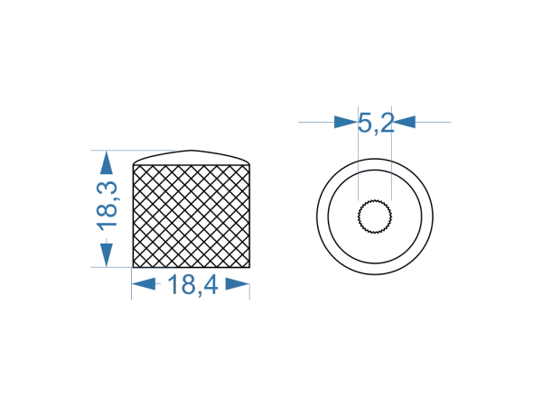 Knopf Metall, Tele-Stil, gold
