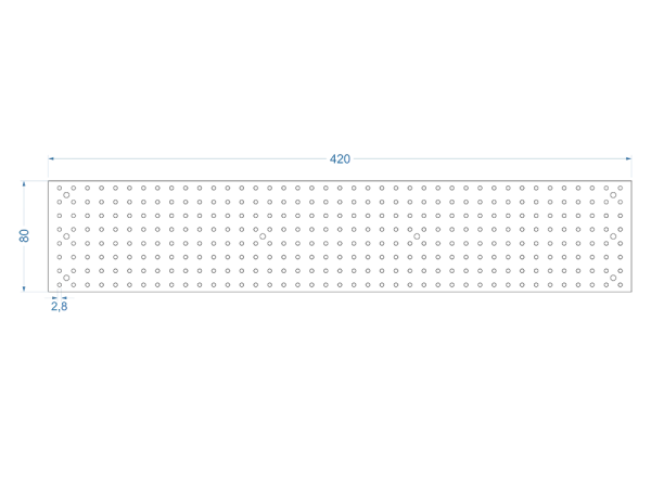 Tube-Town EZ-Board 80 x 460  mm FR4 2 mm, schwarz